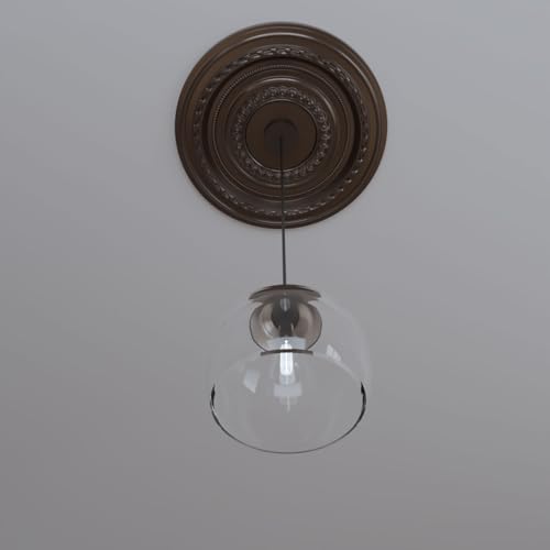 Image of 22 inchOD x 3 1 /2 inchID x 1 inchP Cole Thermoformed PVC Ceiling Medallion (Fits Canopies up to 6 inch), Metallic Copper