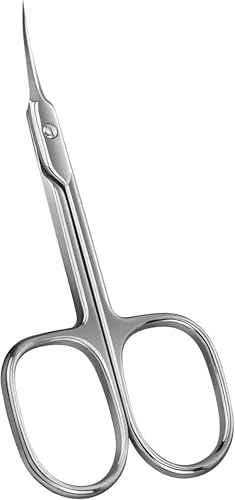 RLINA Professional Cuticle Scissors Extra Fine Curved Blade– Ultra Sharp