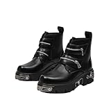 JSDWNDO Mens Combat Boots Round Toe Platform Heel...