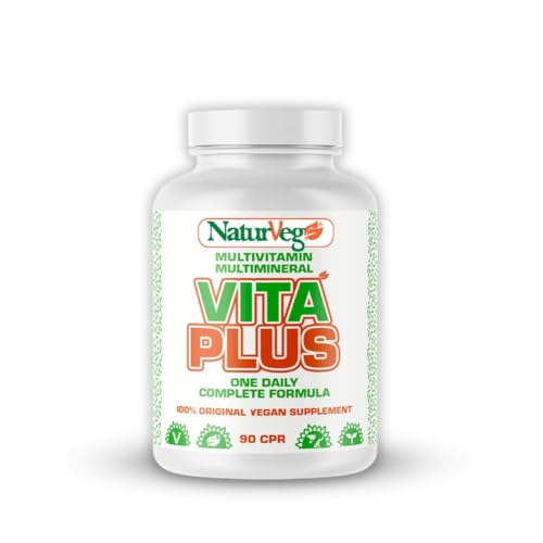 Naturveg VITA PLUS – Multivitaminico e Minerali Essenziali per Energia e Benessere Quotidiano – 120 Compresse –Integratori per vegani, Made in Italy