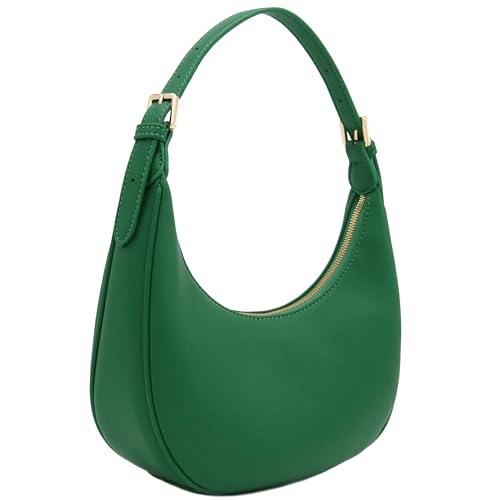 FashionPuzzle Elegant Crescent Shoulder Bag Underarm Purse (Kelly Green)
