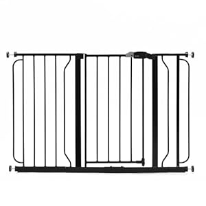 Regalo Easy Step 49-Inch Extra Wide Baby Gate, Includes 4-Inch and 12-Inch Extension Kit, 4 Pack of Pressure Mount Kit and 4 Pack of Wall Mount Kit, Black Regalo Easy Step 49 Inch Extra Wide Baby Gate Includes 4 Inch and 12 Inch Extension Kit 4 Pack of Pressure Mount Kit and 4 Pack of Wall Mount Kit Black