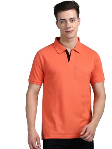 Image of Lux Cozi Men's Half Sleeve Soild Casual Regular Fit T-Shirt with Chest Pocket | Polo Tshirt for Men