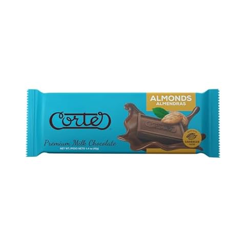 Cortés Milk Chocolate and Almond Bar 1.4 oz, Made with Caribbean Cacao (Pack of 18 bars) Cover