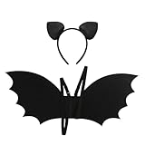 Black Bat Wing and Ears Headband Set for Girls Toddler Costume Dress Up Accessories