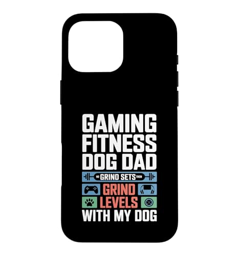 Gaming Fitness Dad Grind Set Then Level With My Dog �X�}�z�P�[�X iPhone 16 Pro Max �p