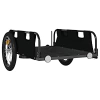 Fahrradanhänger, Transportanhänger, Fahrradanhänger, 126 x 63 x 36 cm, schwarz, Oxford-Stoff und Eisen – Ansicht 4