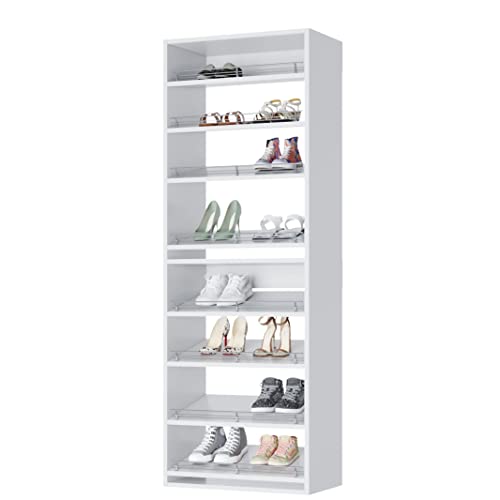 Closet Shelves Tower - Modular Closet System with Shoe Shelves (8) - Corner Closet System - Closet Organizers and Storage Shelves (White, 19.5 inches Wide) Closet Shelving