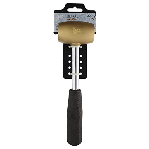 The Beadsmith Brass Head Mallet - Metal Elements - 10 Inches long, 2LB head with a 38mm Face - Brass & Sheet Metal Hammer for Dapping, Chasing & Light Stamping - Thumbnail 5