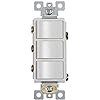Broan-NuTone P3RW Three-Rocker Switch for Bathroom Exhaust Fan, White ...