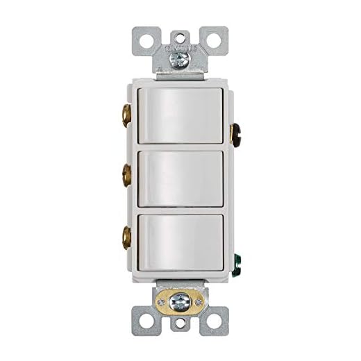 Broan-NuTone P3RW Three-Rocker Switch for Bathroom Exhaust Fan, White Wall Control Knob