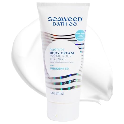 Seaweed Bath Co. Hydrate Body Cream - Unscented | Nourishing Moisturizer for Body and Hands | With Vitamin E, Hyaluronic Acid and Shea Butter For Dry Skin | 6 oz