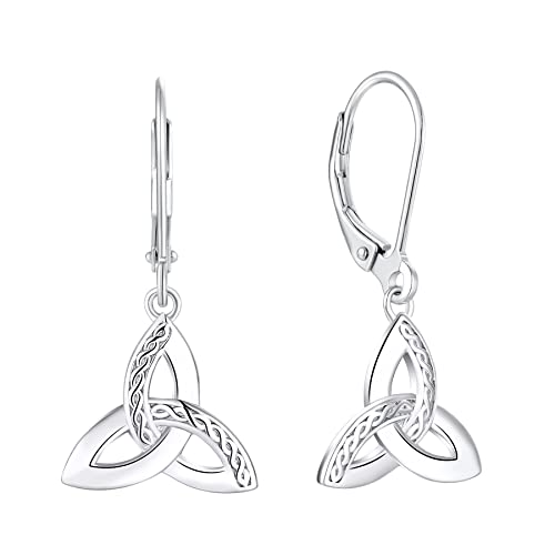 Boucles d'oreilles Triquetra argent 925 nœud celtique irlandais