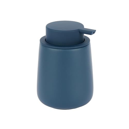 Axentia Mondra Bad Serie Keramik Seifenspender, Softtouch Oberfläche, 300ml, Pflegeleicht, In 4 Farben: Dunkelblau, Taupe, Schwarz, Off-White - Zeitloses Design für Moderne Badezimmer (Dunkelblau)