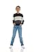 Sezzit Boys 100% Cotton Crewneck Sweater Soft Knit Pullover for Fall and Winter Long Sleeve Warm Knit - Black Stripes - Size 16