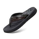 RIKANR Men's Flip Flops Sandal Casual Comfortable Outdoor Thong Sandals for Men Summer Beach Slides Lightweight Non-Slip Shoes with Soft Cushion Arch Support(A2151-Grey-9.5)