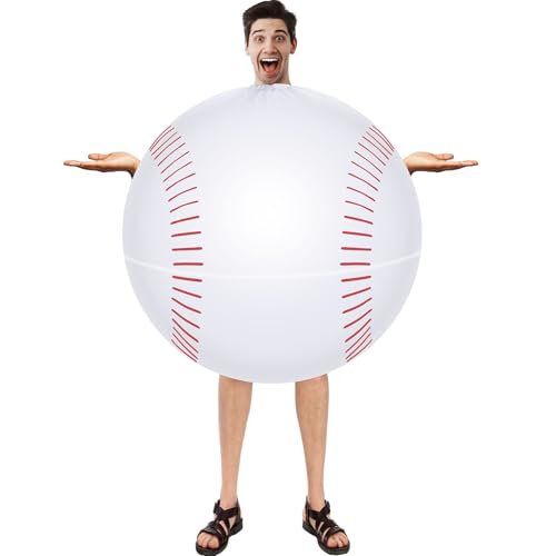 Hollowfly Adult Inflatable Costume 4.9-6.2 ft Halloween Costumes for Men Women Funny Blow up for Sports Party(Baseball)