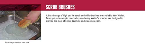 Image of Weiler 72034 7-1 /4 inch Square End Scrub Brush, 1 inch Trim, Palmyra Fill (Pack of 24)