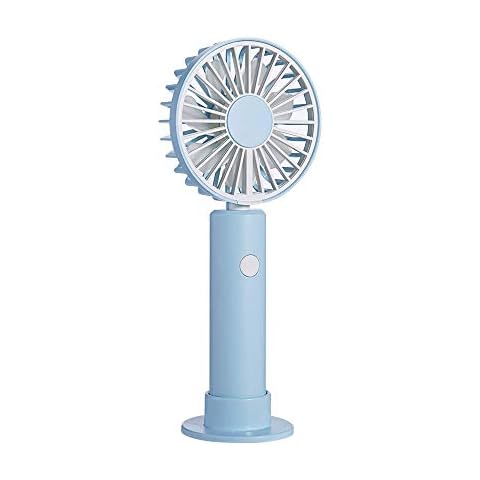 Hand Held Fan, Portable 3-Speed Hand-Held USB Rechargeable Fan, Battery Powered Mini Fan, Foldable Desktop Fan Can Be Used For Outdoor Activities, Indoor And Outdoor(Blue) Cover