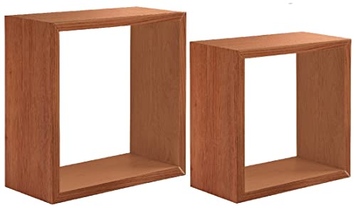 Homemania HOMSAN_096 Estante Q-bis, MDF, Cereza, 35 x 35 x 15.5/31 x 31 x 15.5