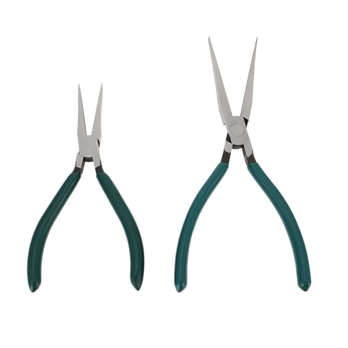 Tofficu 2pcs Needle Pliers for Warp Knitting Flat-Nose Wide Jaw for DIY Jewelry Work