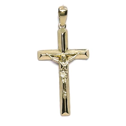 Croix avec Christ en or jaune 18 carats grand modèle de haute joaillerie