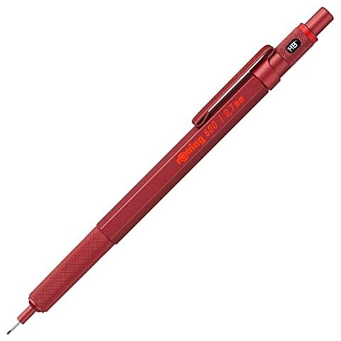 Rotring 600 Mechanical Pencil HB 0.7 mm Red Cover