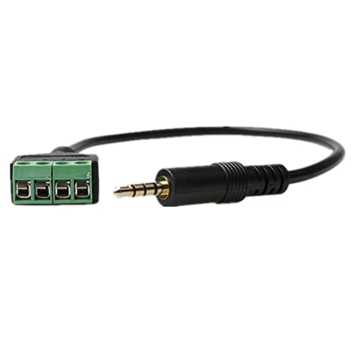 Conector TRRS 3.5 mm macho a bloque de terminales de tornillo para cable de audio de auriculares 5