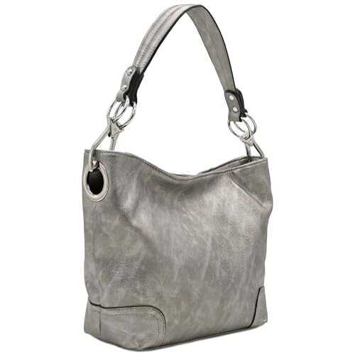 Image of Hobo Shoulder Bag with Big Snap Hook Hardware