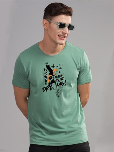 Image of ADRO Men's Cotton Comfort Fit Anime T Shirt - Premium Printed Haikyuu Tshirt - Perfect for Haikyuu Fans Print and Comfortable Fit T-Shirt