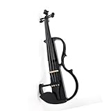 Geige 4/4 Violine Geige Massivholz Elektrisch Leise(Black)