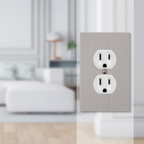Amerelle 55DBN Elan Wallplate, 1 Duplex, Cast Metal, Brushed Nickel, 1-Pack by AMERELLE - Image 2