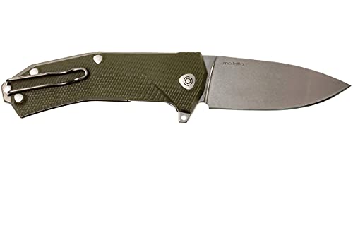 LionSTEEL KUR Folding EDC Pocket Knife, Full Sized Folder, Sleipner Steel Blade, G10 Handles – Lightweight Daily Carry Tool, Green G10 Stonewash Blade