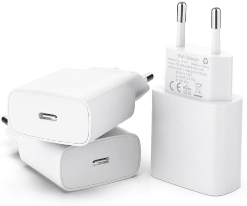 25W USB C Ladegerät Ultra-thin 3er-Pack für iPhone 17pro/16/15/14/13/12iPad | USB C schnellladegerät, usb c adapter, PD 3.0 Power Adapter, iPhone stecker Netzteil plug ladestecker