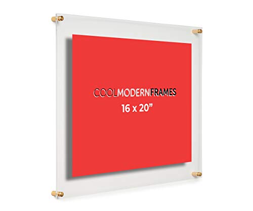Coolmodernframes GMS1923DG Cool Modern Frames 16X20 Inch Clear Double Panel Floating Acrylic Picture Frame Display thumb #1