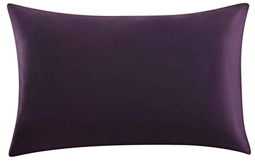 ZIMASILK 100% Moerbeizijde Kussensloop voor haar en huid, beide zijden 19 mama zijde, 1st (40x80 cm, aubergine paars)