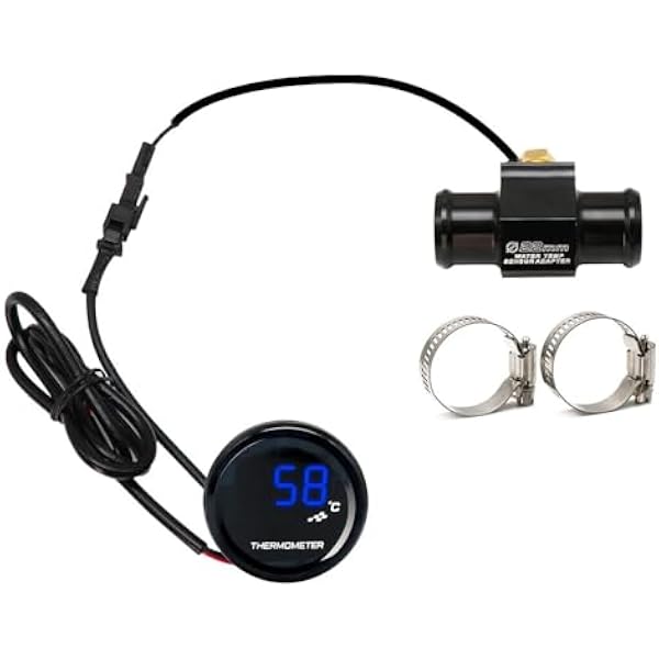 Temperatura wody w motocyklu KOSO Round Water Temp do Yamahy z czujnikiem 22 mm(Blue)