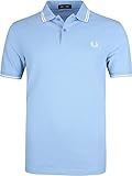 polo fred perry hombre negro y amarillo Camiseta polo Fred Perry. Fred Perry M3600 Camisa de polo, Azul Claro Y Blanco, M para Hombre