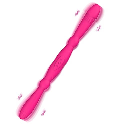 Levett Double Ended Dildos Vibrators16.5 Inch Dildo Adult Sex Toy G-Spot Clitoral Nipples Vaginal Stimulation And Anal Play-7 Adjustable Angles On Both Ends+8 Vibration Modes, Lesbian Couple Sex Toy #TOP29