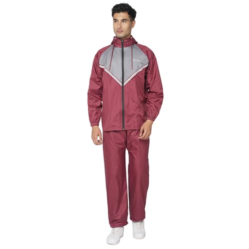 Image of Citizen Hooded Raincoat for Men Women Waterproof for Bike Riders 180T Micro Fabric Lightweight Stylish Sealed Hood, Large Pockets, Heavy-Duty Zippers Rainwear with Carry Pouch-CR021