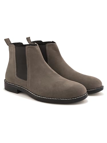 Image of STANPHORD Men's Pacecore Slip-On Boots Block-Heel Chelsea Solid High Top Regular Casual Shoes Without Laces | Perfect for Parties, Outdoor, Trekking, Office