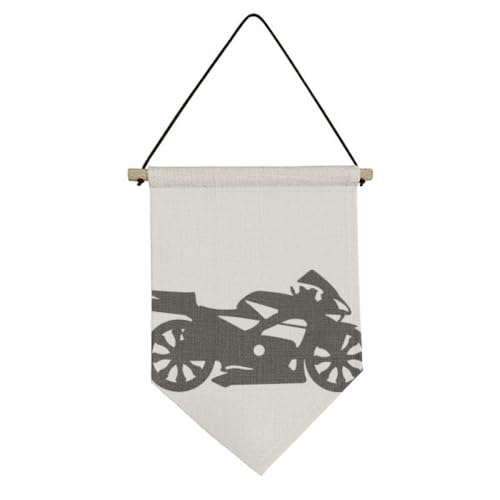 Drapeau mécanique en toile noire pour moto à suspendre comme décoration garage
