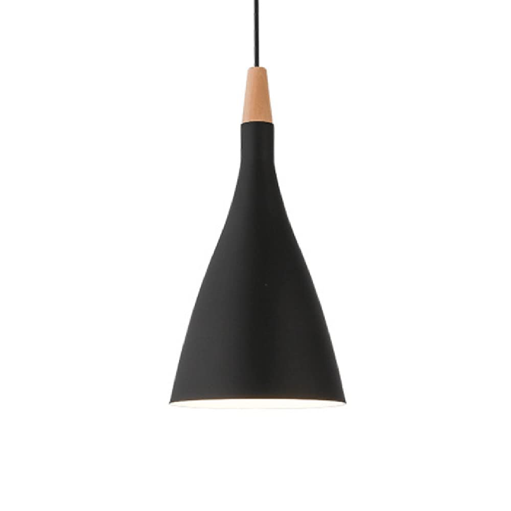 Lámpara colgante vintage industrial E27 con madera para iluminación de techo