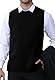 KUYIGO Herren Ärmellose Weste Klassisch Business Rundhals Strickwaren Strickweste Sweater Cardigans Tank Tops, Schwarz, S