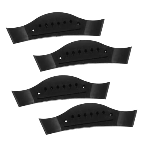 ibasenice 4個 木製ギター アコースティック用ギター ピン クラシックギター ギターの骨の橋 アコースティックギター用ボーンナットとサドル 耐久性のあるギター Black