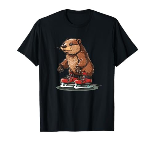 Divertente Beaver in Motion Graphic per un'avventura ghiacciata Maglietta