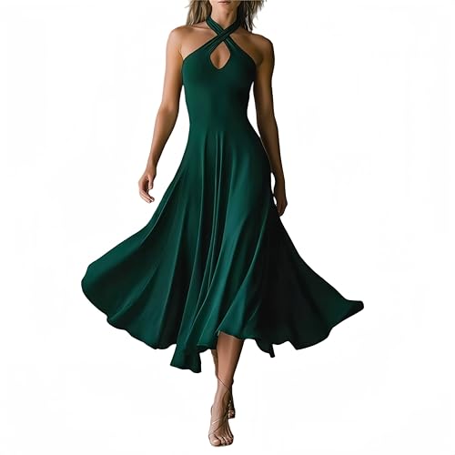 Robe maxi fluide noire sans manches pour invitée de mariage et cocktail