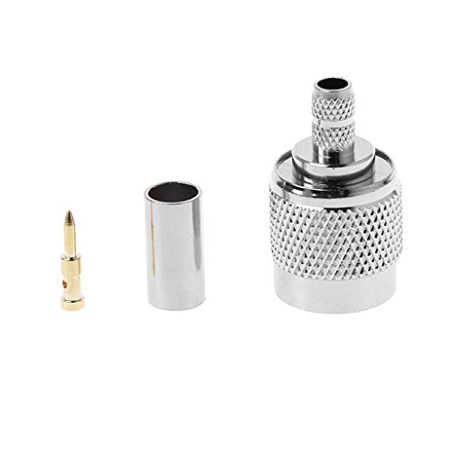 TNC Plug RF Coaxial Plug Crimp Nickel-Plated for Cable RG58 RG142 RG400