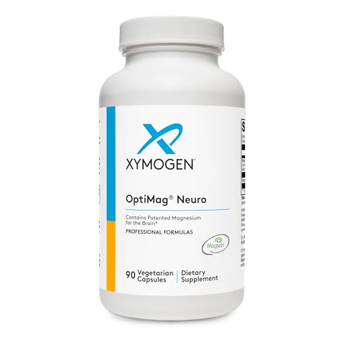 XYMOGEN OptiMag Neuro - Magnesium L-Threonate with Albion Chelates - Brain, Stress & Sleep Support - Bioavailable Magnesium Complex - Vegan, Gluten-Free, & Non-GMO - 90 Capsules