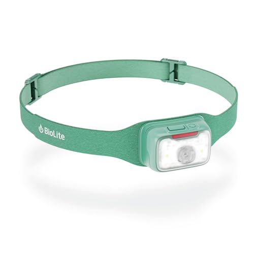 BioLite Range 400 Waterproof, Fast-Charging Rechargeable Headlamp, Mist Green, 400 Lumens, USB-C Charging, 90m Beam, 200 Hour runtime